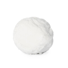 Single snowball isolated on white. Winter activities