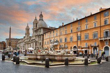 Piazza Navona is a public space in Rome, Italy. It is built on t