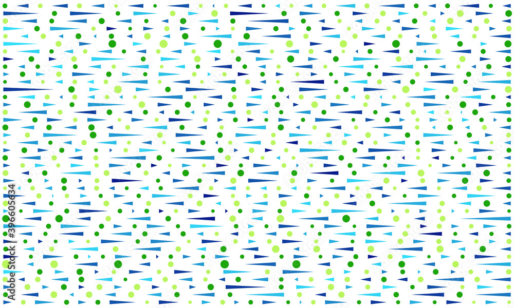 Leinwandbilder Abstract color background design with dots and triangles. Blue and green colors elements.