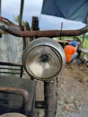 Rusty antique bicycle lights