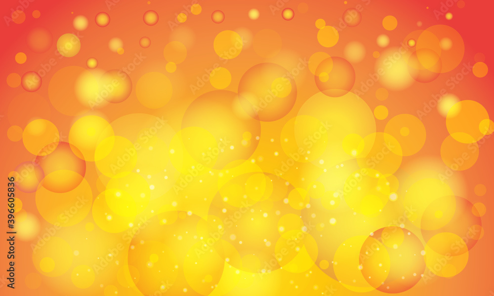 Poster abstract orange background with circles