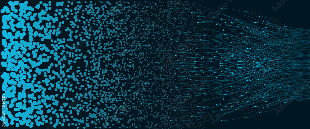 Poster Big data concept. Abstract background with dots and lines.