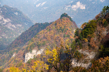 Amazing autumn landscape at Wudang Mountain.