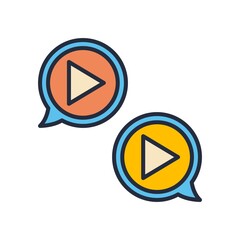 Video chat icon illustration design. Online meeting, virtual learning symbol.