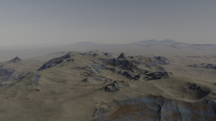 science fiction illustration, alien planet landscape, view from a beautiful planet, beautiful space background 3d render