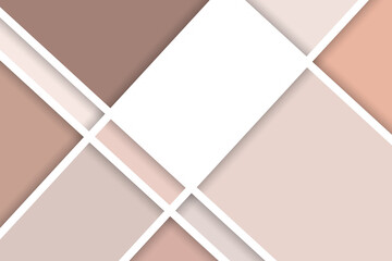 Abstract white background with colorful paper cut abstract geometric shapes. Design for poster, banner, card. 3D paper images with a subtle blend of pastel colors. Copy space.