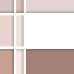 Fototapeta premium Abstract white background with colorful paper cut abstract geometric shapes. Design for poster, banner, card. 3D paper images with a subtle blend of pastel colors. Copy space.