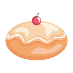 delicious jewish sweet donut icon vector illustration design