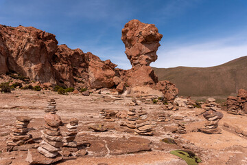 Fototapeta na wymiar World cup rock formation in Bolivia