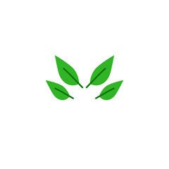 Green Eco leaves, design symbol, sign, icon isolated on white