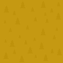 Vector flat pattern evergreen tree on yellow-mustard background