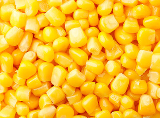 Canned corn background. The view from top
