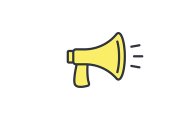 Loudspeaker megaphone linear vector icon