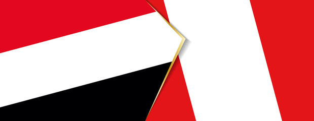 Yemen and Peru flags, two vector flags.