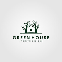 green house nature tree logo vector symbol illustration design