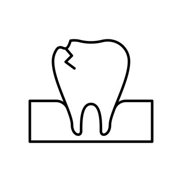 Broken Tooth Icon Vector Illustration