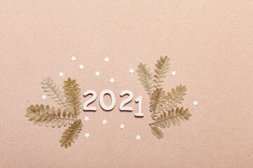 New Year card with plants