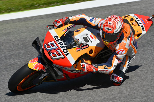 Mugello - Italy, 1 JUNE: Spanish Honda Repsol Team rider Marc Marquez in action at 2019 GP of Italy of MotoGP on June 2019 in Italy