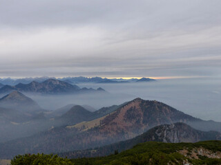 Sunrise at Benediktenwand mountain, Bavaria, Germany