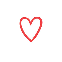 Heart doodle illustration. Hand drawn love symbol. Valentine's day vector icon.