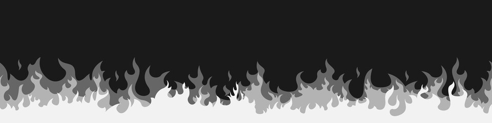 Vector fire. Fire sign. White flame elements on a Black background. Vector illustration © Роман Ярощук