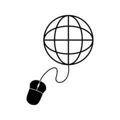 browser with a mouse on white background