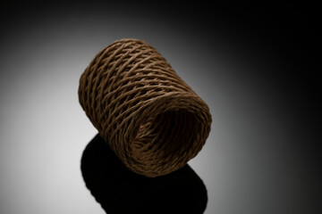 Skein of brown rope on a gradient background