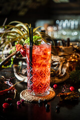winter cocktail in the bar