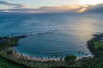 Fototapeta premium Drone image of Hawaiian islands