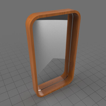 Mirror with wood frame