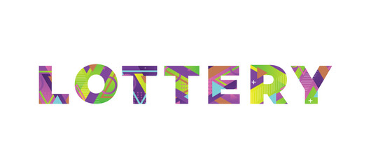 Lottery Concept Retro Colorful Word Art Illustration