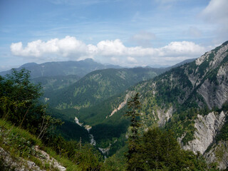 Fototapeta na wymiar Hiking tour to Halserspitze mountain, Blaubergkamm, Bavaria, Germany