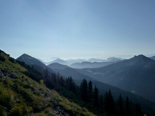 Hiking tour to Halserspitze mountain, Blaubergkamm, Bavaria, Germany