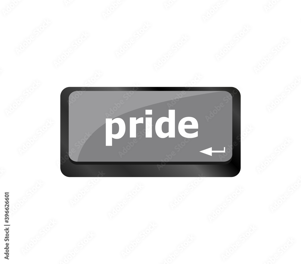 Poster computer enter keyboard key with pride word