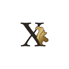 Monogram X Letter Logo Luxury Swirl Ornate Ornament Vector Design