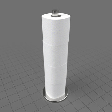 Toilet paper rolls in holder