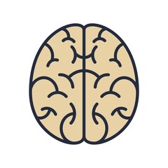 Human brain icon flat vector illustration.