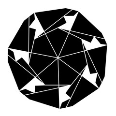 abstract geometric black and white polygon-7c1
