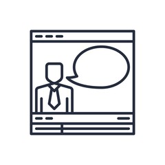Video conference icon. Virtual training, online meeting concept vector illustration.