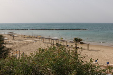 Israel Netanya Sironit beach top view of the sea