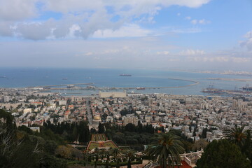 top view of Haifa Bahai gardens Israel