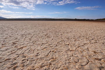 La Ratosa lagoon dry due to lack of rain in the province of Malaga. Spain