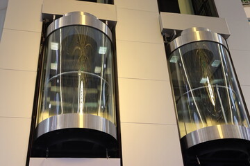 modern lift in shopping mall