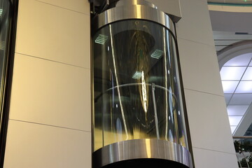 modern lift in shopping mall