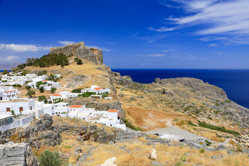 Lindos Acropolis Rhodes Greece,mediterranean,Europe	