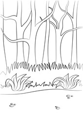 Coloring page outline of nature. Vector illustration