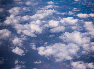 View of the clouds over Europe from the aircraft