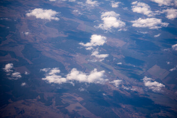 Fototapeta premium View of the clouds over Europe from the aircraft