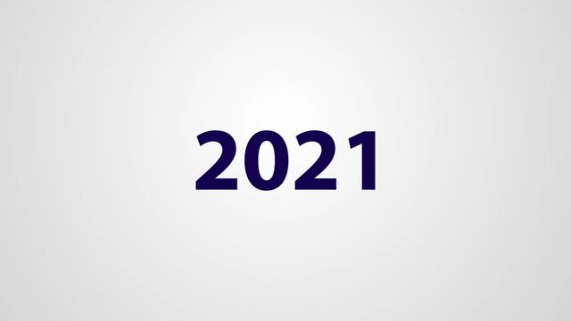 Colorful Strokes 2021 Animation. Animated Happy New Year 2021 greeting card.