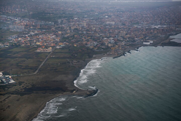  View of the city of Fiumicino from the aircraft